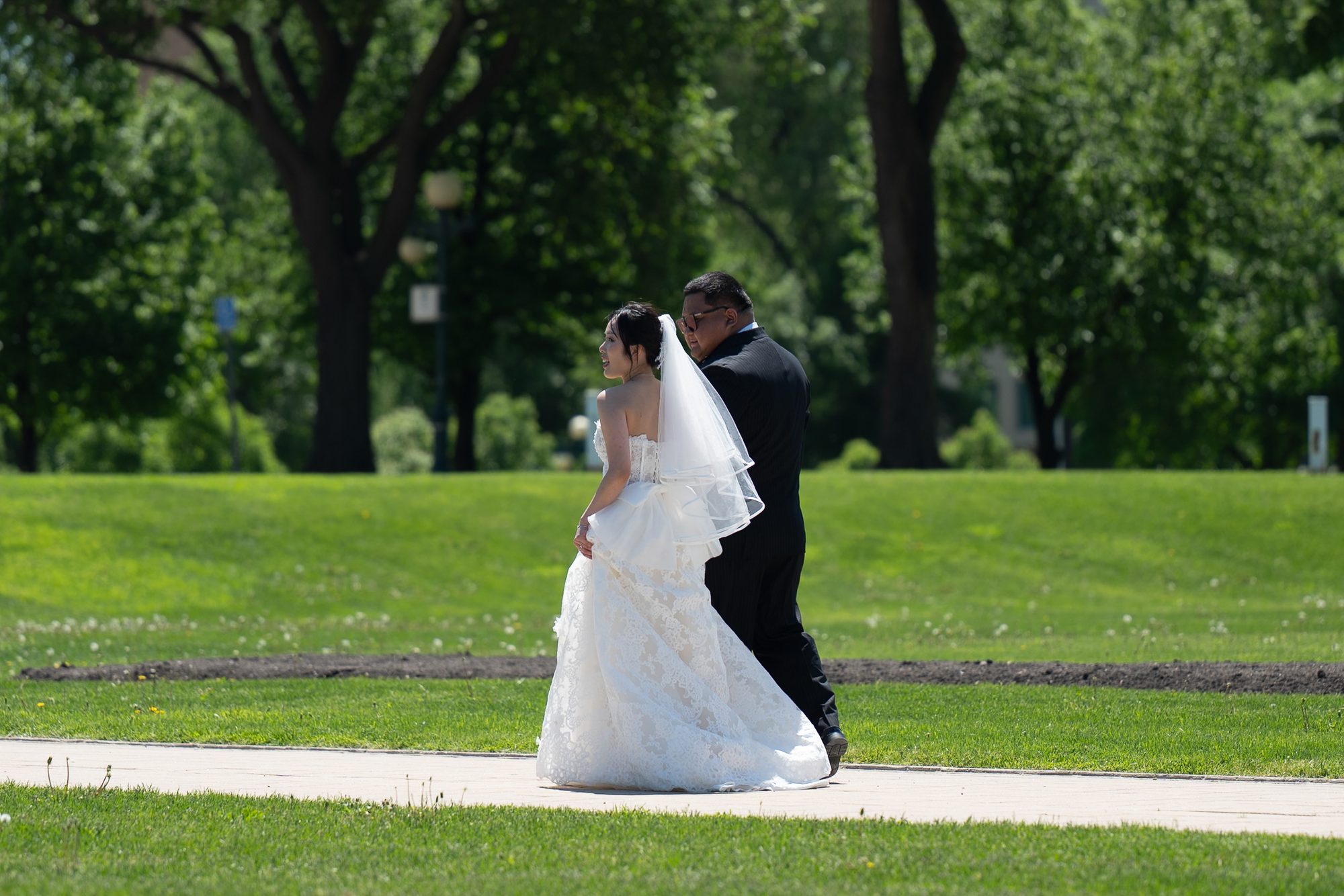Wedding portraits on the grounds of the Manitoba Legislative Building, Winnipeg